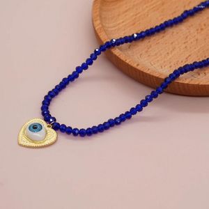 Hanger Kettingen In Lucky Eye Crystal Blue Series Zomer Strand Stijl Sieraden Mode Handgemaakte Vriendschapscadeaus Voor Vrouwen