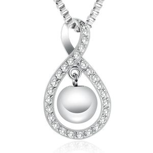 Pendentif Colliers Infinity Cristal Médaillon Boule Urne Collier Crémation Bijoux Mémorial Humain L'Aimé Cendres Souvenir Cadeaux