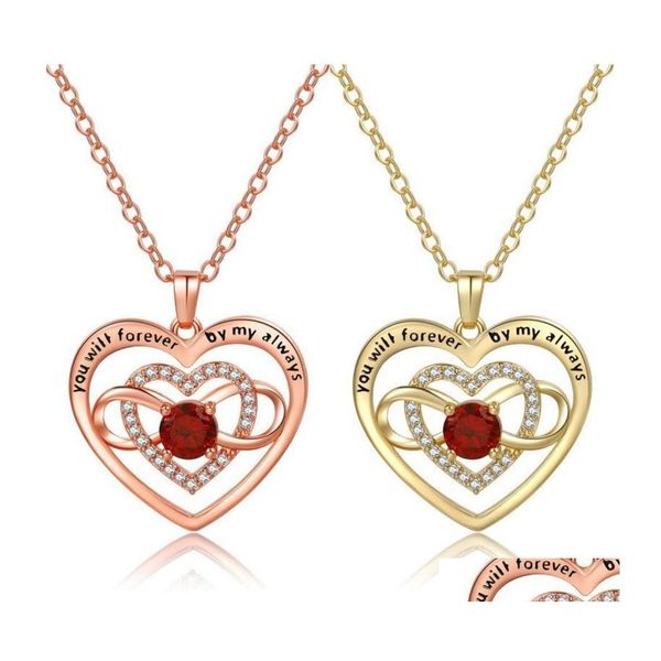 Pendentif Colliers Infinity Coeur Pendentif Collier Pour Femmes Cubique Zircone Amour Colliers Fête Des Mères Bijoux Cadeau Drop Delivery Pend Dh13X