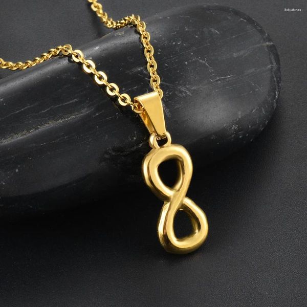 Collares colgantes Símbolo infinito Encanto Acero inoxidable Geométrico 8 Forma Collar Joyería Regalo para niñas Mujeres