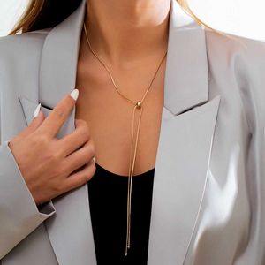 Colliers pendentifs ingesight.Z Collier long et minimaliste Collier de chaîne dorée simple et minimaliste Collier pour femmes