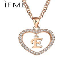 Colliers de pendentif initial e lettre coeur cristal cz pendentifs femmes déclaration charmes gold argent color collier choker bijoux gift521331162