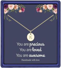 Hanger kettingen initiaal voor vrouwen 14k goud gevulde sierlijke schijf letter ketting kets sieraden verjaardagscadeaus tienermeisjes22999318739732