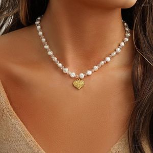 Pendentif Colliers INS Mode Baroque Perle Collier Pour Femmes Filles Clavicule Chaîne À La Mode Partie De Mariage Chocker Accessoires Bijoux Cadeau