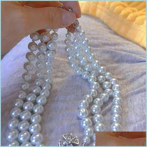 Hanger kettingen ins mode kristal ketting cristal naszyjnik parel choker voor vrouwen fijne sieraden geschenken drop levering pend dhynr