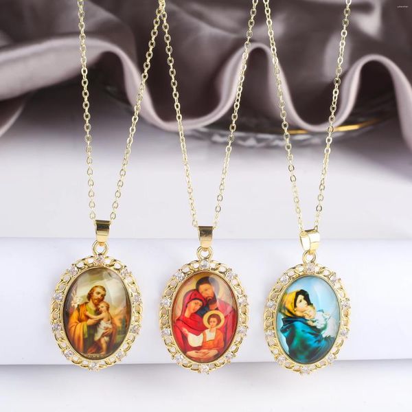 Collares colgantes INS Virgen María con tema infantil Personaje Collar religioso Clásico para aniversario Regalo de joyería de boda