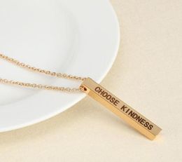Colliers pendants Collier de mode inspirant Bijoux Choisissez Kindness Lettrage à pôles militaire en acier inoxydable pour Gift3679561