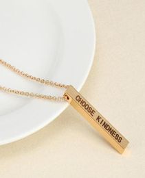 Colliers pendants Collier de mode inspirant Bijoux Choisissez Kindness Lettrage à pôles militaire en acier inoxydable pour Gift4091274