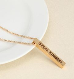 Pendentif Colliers Collier de mode inspirant Bijoux CHOISISSEZ LA GENTILITÉ Lettrage à quatre côtés en acier inoxydable militaire pour cadeau 7600977