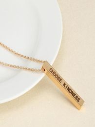 Pendentif Colliers Collier de mode inspirant Bijoux Choisissez la gentillesse Lettrage à quatre côtés en acier inoxydable militaire pour cadeau 4375710