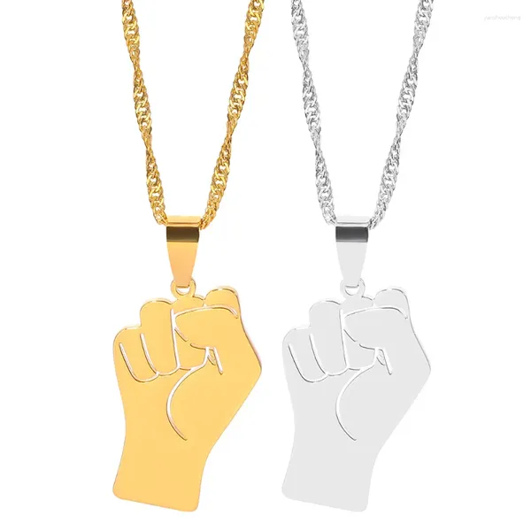 Pendentif Colliers Collier inspirant BoycoFist Power Unir la force de la nation africaine et le symbole Bijoux Cadeau d'anniversaire