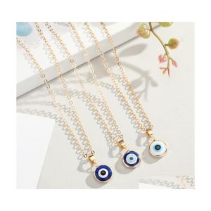 Collares colgantes Joyería inspirada Color de oro Cadenas de clavícula Ojo Boho Ethic Turkish Evil Eyes Collar para mujeres Regalo Entrega de gota Dh0Qx