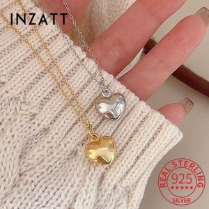 Hanger kettingen inzatt real 925 puur zilveren hart 18k gouden hanger ketting