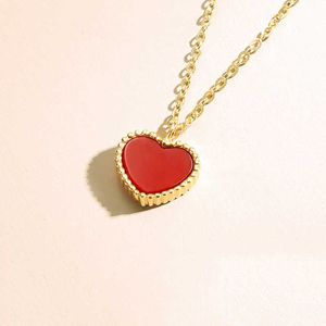 Hangende kettingen Iogou S925 Sterling Silver Onyx Stones Heart Pendant Necklace For Women Birthday Valentine's Day Gift Fine Accessories Red Agate G230202