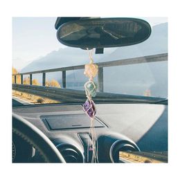 Hanger kettingen Irregar natuursteen auto accessorie interieur decoratie kwarts achteruitkijk spiegel hangers dream catcher home drop dhndv