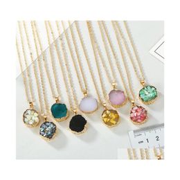 Hanger kettingen Irregar hanger choker statement kettingen roze boho dames sieraden pendientes mujer joyas hars ketting ketting dro dhh4x