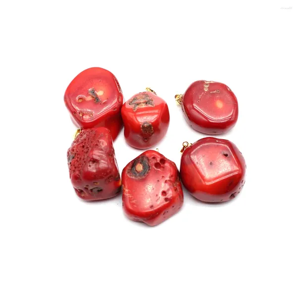 Pendentif Colliers Irrégulière Naturel Corail Perle Charmes Rouge Pour Femmes Hommes Faisant DIY Bijoux Boucles D'oreilles Collier Cadeau