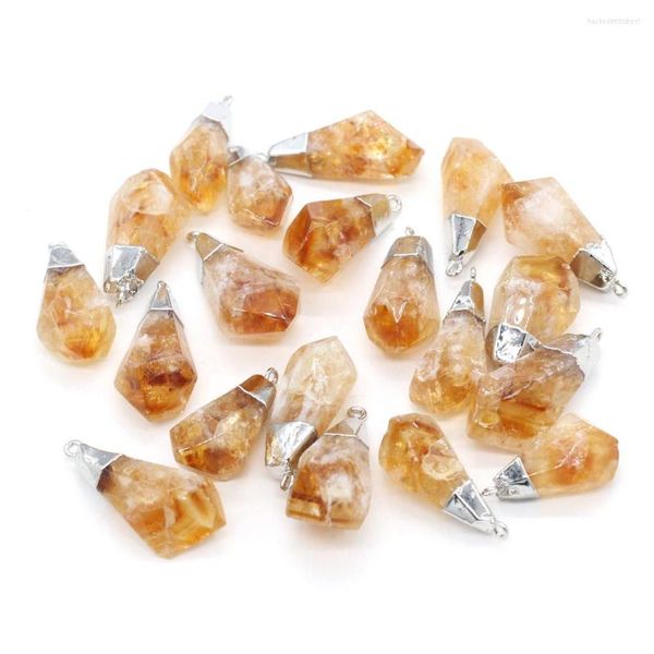 Pendentif Colliers Irrégulier Naturel Semi-Précieux Cristal Citrine Reiki Pierres De Guérison Charmes Pour La Fabrication De Bijoux DIY Collier Accessoires