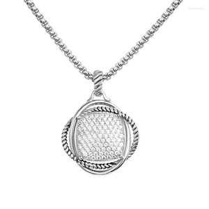 Pendentif Colliers JADE ANGEL 30 40mm Cercles Interlocking Design Trendy Blanc Cubic Zirconia Pave Set Collier Personnalisé Pour Femmes Hommes