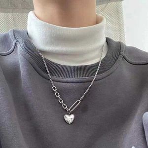 Colliers de pendentif Jane et Corée Nouveau collier en forme de cœur Pure fille argentée diverses chaînes Kravik simples