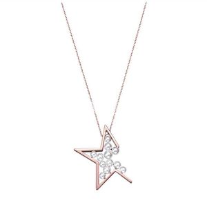 Hanger Kettingen Japans en Koreaans Pentagram Champagne Rose Gold Man Made Pearl Necklace Vrouwelijke Ster van Abstractie