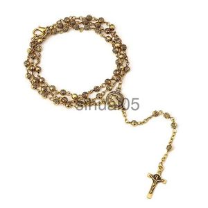 Hanger Kettingen Jezus Christus Kruis Hanger Kettingen Legering Kraal Lange Ketting Heren Vrouwen Maagd Maria Christelijke Mode-sieraden Rozenkrans Ketting x1010