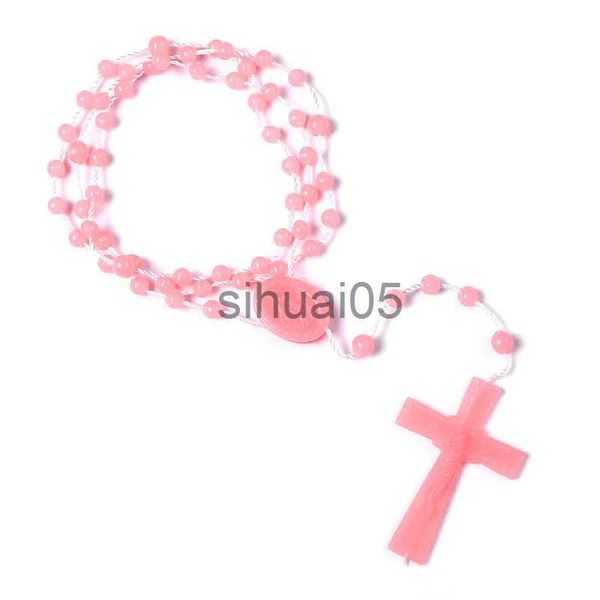 Jésus-Christ croix pendentif colliers alliage perle longue chaîne hommes femmes vierge marie chrétienne mode bijoux chapelet collier x1009 x1010