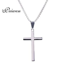 Hanger Kettingen Jesus Cross Ketting Voor Mannen Vrouwen Roestvrijstalen Box Kettingen Christian Crucifix Silver Color Lucky Prayer Sieraden Gift