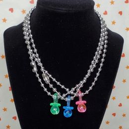 Hanger kettingen sieraden snoepkleur fopspeen ketting voor dames metaal mode Harajuku punk charmes 90s esthetische geschenkspender