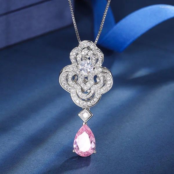 Pendentif Colliers Bijoux Cuivre Fond Plaqué Or Collier Créatif Avec Diamant Incrusté Pierre Principale