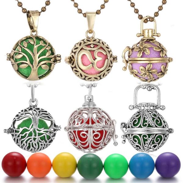 Collares pendientes Joyería Difusor Collar Mexico Chime Music Angel Ball Caller Locket Vintage Love Pregnancy304Q