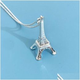 Colliers pendentiels bijoux se trouve le collier T Famille 925 Sterling Sier Eiffel Tower Fashionable Personnalized Drop Livilt Pendants Otn8d