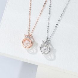 Hanger Kettingen Sieraden Ketting Voor Vrouwen Legering Kroon Zirkoon Bruiloft Koninklijke Stijl 2 Kleuren Rose-Goud