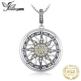 Hanger kettingen sieraden paleis celestial body sun kubus zirkonia 925 pure zilveren hang ketting kettingloze mode -sieraden geschenken