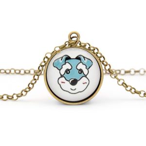 Hanger kettingen sieraden vrouwen schattige schnauzer siberische husky huisdier honden ketting glas charme diy hangers voor geliefden geschenken vriend de hals