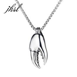 Pendentif Colliers JHSL Punk Hommes Crabe Collier Argent Couleur En Acier Inoxydable Bijoux De Mode Cadeau En Gros Arrivla 2021