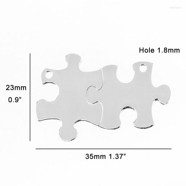 Pendentif Colliers Puzzles Pièce CollierPendentif Pour Femmes Hommes Ami En Acier Inoxydable Charme Bijoux De Bricolage En Gros 10 Pcs