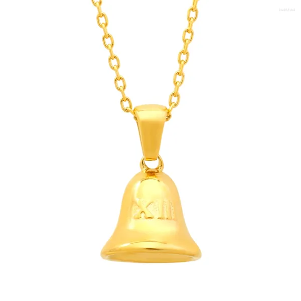 Pendentif Colliers Jinhui Ity XIII Collier de cloche en acier inoxydable en métal étanche horloge charme pour femmes chaîne tour de cou bijoux à la mode