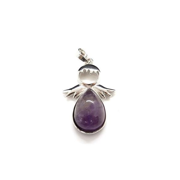 Colliers de pendentif jln ailes mignonnes ailes de pierre de pierre gemme lapis rose quartz amethyst tigre pendants avec collier de chaîne en acier inoxydable pour dh7om