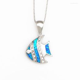 Colliers pendentif JLP-1085 Vente d'opale de poisson tropical du monde sous-marin