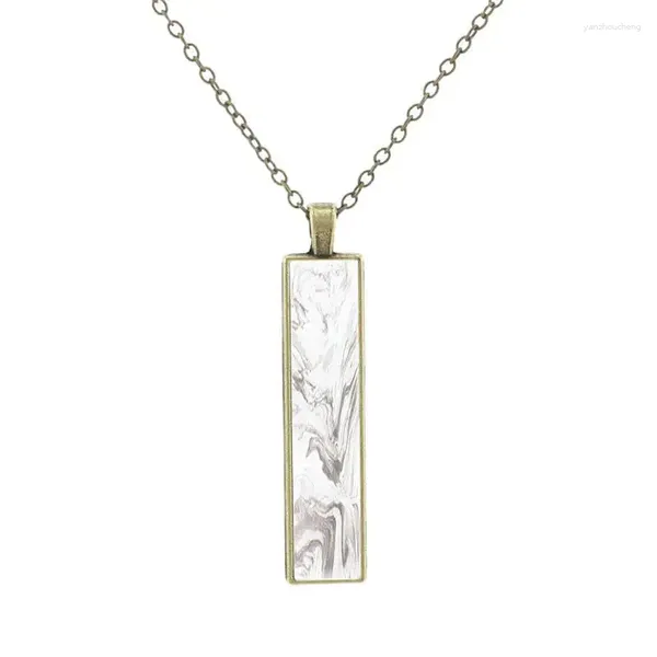 Pendentif Colliers Joinbeauty Marbre Multi-Motif Verre Bronze Chaîne Bijoux Pour Hommes Classique Art Image Collier Mode