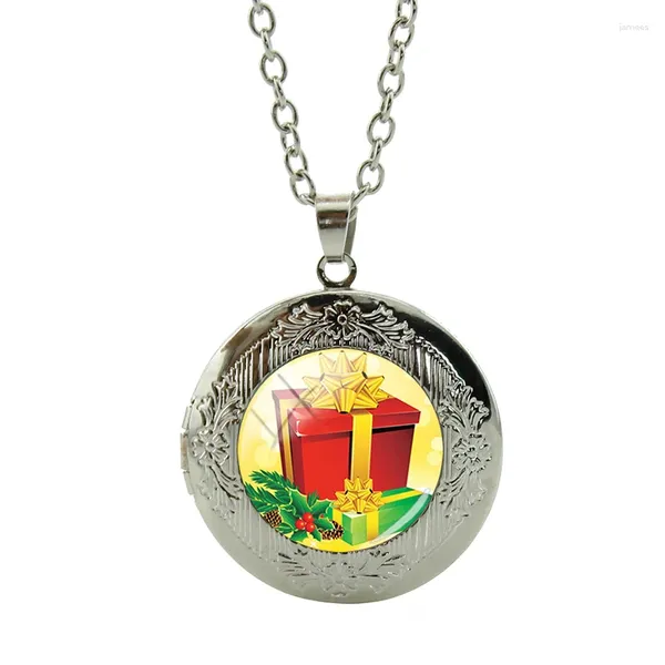 Pendentif Colliers Joinbeauty Silvery Chaîne Ronde Médaillon Collier Femmes Déclaration Collares Cadeau De Noël Boîte Sac Bijoux 2024