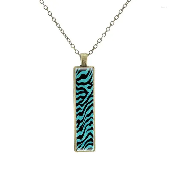 Collares colgantes JOINBEAUTY Trend Tiger Stripe en forma de cadena de bronce Joyería para hombres Imagen de arte clásico Collar de vidrio para papá