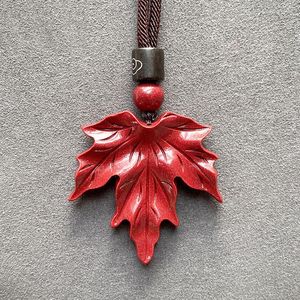 Hanger kettingen Joursneige Natural Cinnabar dubbelzijdig voor vrouwen mannen touwketen ketting mode sieraden