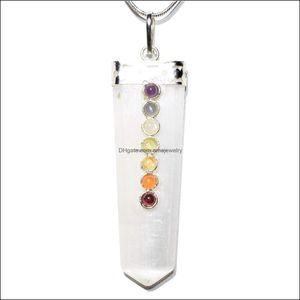 Pendentif Colliers Jovivi 7 Chakra Gemme Cristaux De Guérison Arbre De Vie Collier Fil Enroulé Naturel Clair Bdehome Otzfl