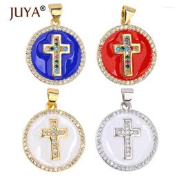 Colliers pendants JUYA 2,7 g Collier rond en cuivre pour femmes Cross Zircon ACCESSOIRES DES FOURNISSE