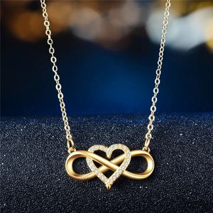 Pendentif Colliers K Gold Heart Collier pour femmes 925 Sterling Argent Élégant Femme Chaînes Moissanit Bijoux Fabricant Direct Store 231017