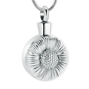 Pendentif Colliers K12133 Tournesol Crémation Pour Cendres En Acier Inoxydable Souvenir Mémorial Urne Bijoux