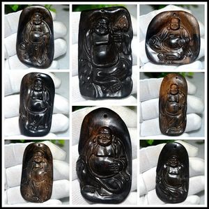 Colliers pendants kalimantan chinois eaglewood viet nam sculpté guanyin maitreya dieu de la richesse anniversaire hangne ​​de marques agarwood accessoires