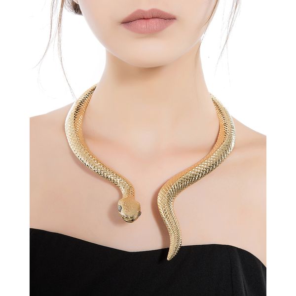 Pendentif Colliers KDLUN Serpent avec Alliage Barre Courbée Conception Collier Ras Du Cou pour Femmes Imitation Perle Déclaration Collier Bijoux De Fête 230617